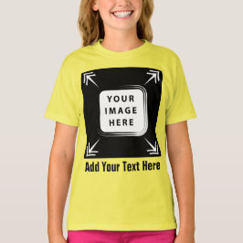 Camiseta Chicas Ropa Añadir imagen Chicas de plantilla negr