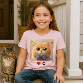 Camiseta Chicas Rosa Gatito Amor Gatos