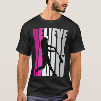 Camiseta Chicas rosados creen que el béisbol es un baseball