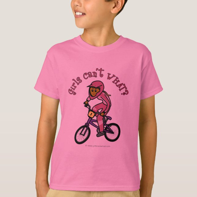 Camiseta Chicas rosados oscuros BMX (Anverso)