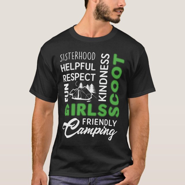 Camiseta Chicas Scout Camping Shirt, Chica de Regalos de va (Anverso)