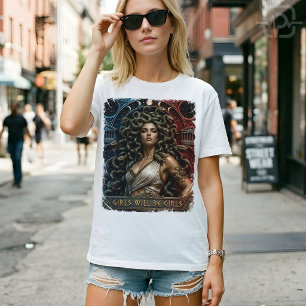 Camiseta Chicas Serán Chicas Arte Feminista de Medusa Diosa