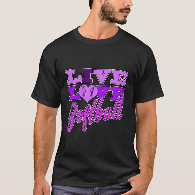Camiseta Chicas Softball Live Love All Purple Gift Great Te (Anverso)