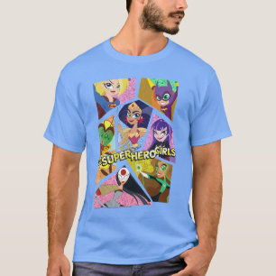 Camiseta Chicas superheroínas de DC Comics grupo collage ch