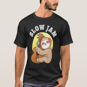 Camiseta Chicas Ukulele Uke Guitar Slow Jam Lindo Perezoso