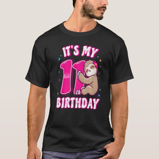 Camiseta Chicas Undécimo cumpleaños Mi onceava perilla rosa (Anverso)