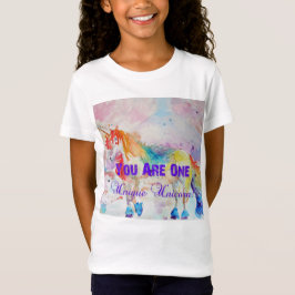 Camiseta Chicas unicos de agua de unicornio con arcoiris en