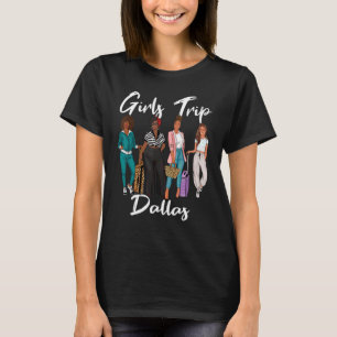 Camiseta Chicas viajan a Dallas por vacaciones en negro de 