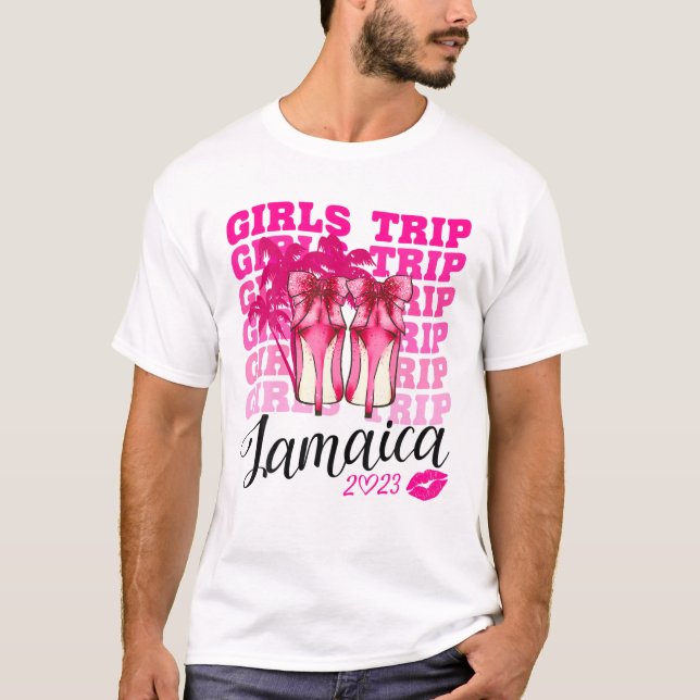 Camiseta Chicas Viajan A Jamaica 2023 Para El Fin De Semana (Anverso)