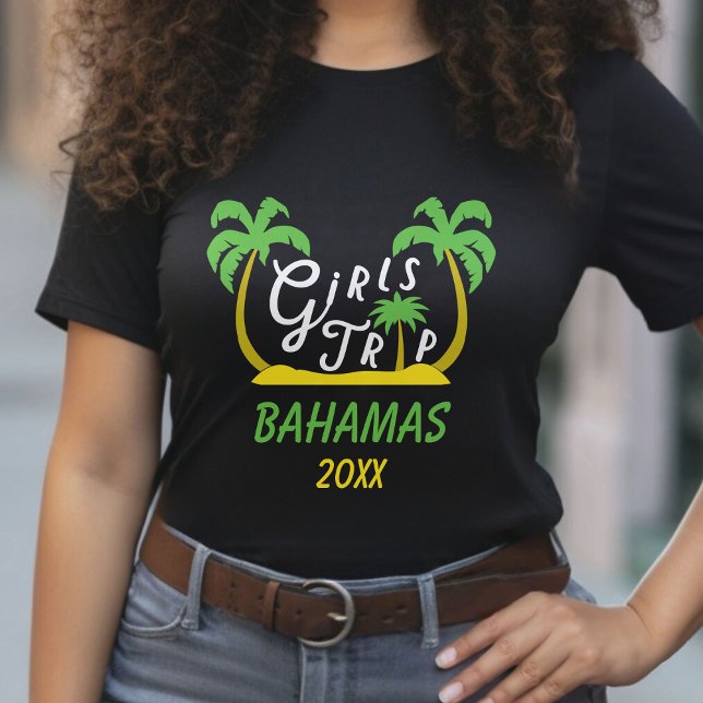 Camiseta Chicas viajan a las Bahamas vacaciones de playa en (Girls Trip Bahamas Caribbean Island Beach Vacation T-Shirt)