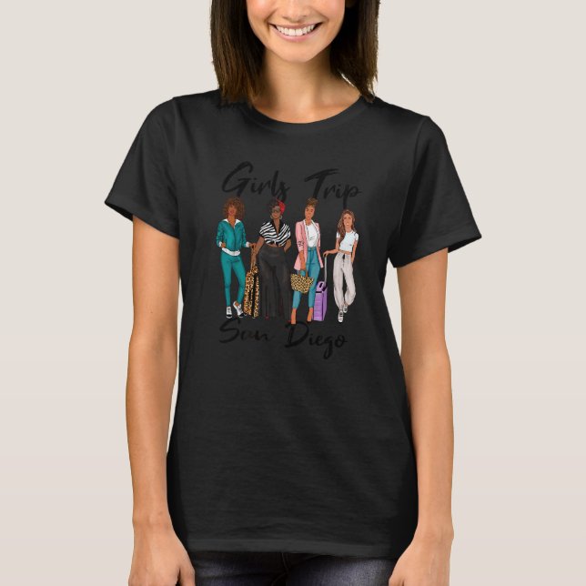 Camiseta Chicas viajan a San Diego por Melanin Afro Black V (Anverso)