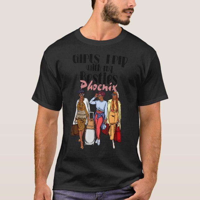 Camiseta Chicas Viajan Besties Phoenix Para Melanin Black V (Anverso)
