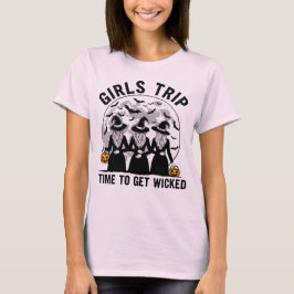 Camiseta Chicas viajan para llegar a Halloween divertida y