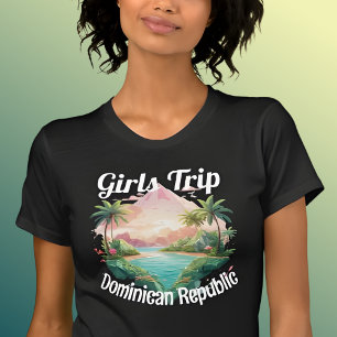 Camiseta Chicas viajan República Dominicana Texto editable