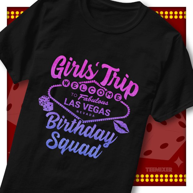 Camiseta Chicas Viaje a Las Vegas Fiesta de Cumpleaños Squa (Subido por el creador)