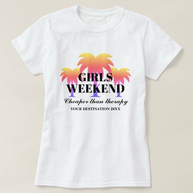 Camiseta Chicas viaje de fin de semana escapada tropical de (Diseño del anverso)
