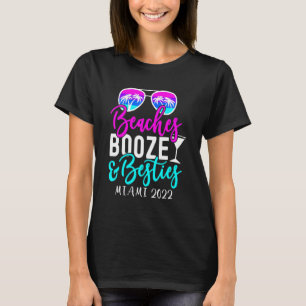 Camiseta Chicas Viaje De Fin De Semana Miami 2022 Booze Y B