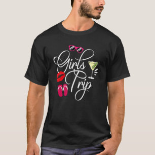 Camiseta Chicas Viaje Martini Flip Flops Para Mujeres Fiest