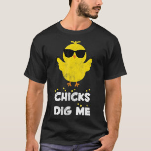 Camiseta Chicas vintage me cavan hombres niños caza de huev