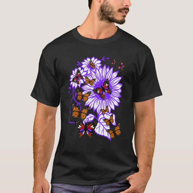 Camiseta Chicas violetas increíbles pelo mariposa nueva vid (Anverso)