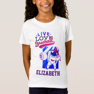 Camiseta Chicas viven amor BASEBALL ASTRONAUT AGE y NOMBRE