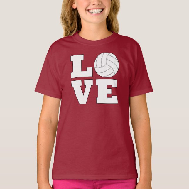 Camiseta Chicas Voleibol AMOR Personalizado Deportivo Color (Anverso)