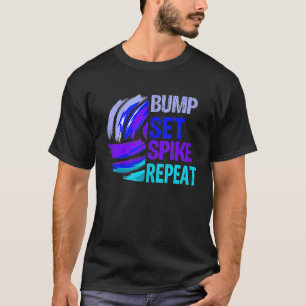 Camiseta Chicas Voleibol Bump Set Spike Repetir Blue Purple