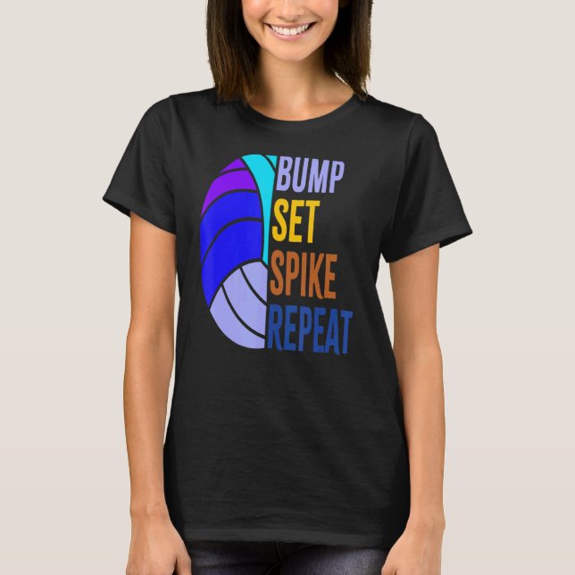 Camiseta Chicas Voleibol Bump Set Spike Volleyball Design (Anverso)