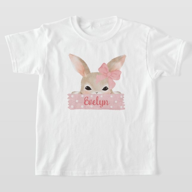 Camiseta Chicas Watercolor Pink Easter Bunny (Distribución)
