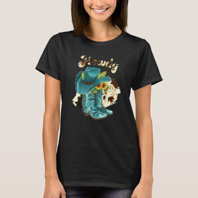 Camiseta Chicas Weste del leopardo de las botas de vacuno (Anverso)