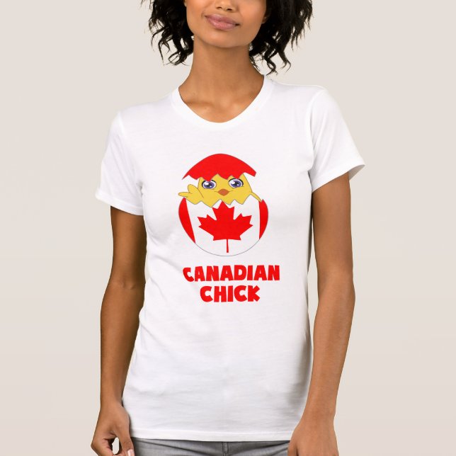 Camiseta Chick canadiense, Chica de Canadá (Anverso)
