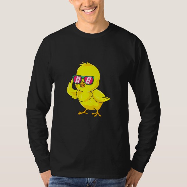 Camiseta Chick con gafas de sol Chicken Chicken Diversión (Anverso)