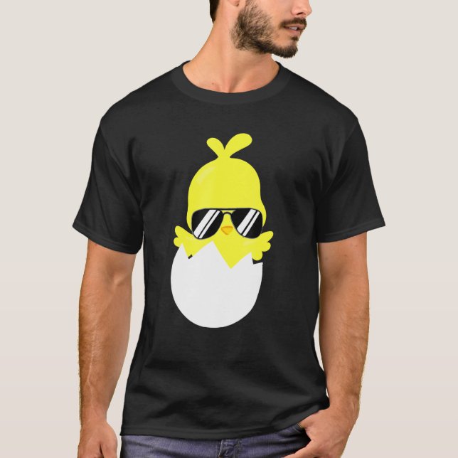 Camiseta Chick Con Gafas De Sol Granja Animal Pollo Guay He (Anverso)