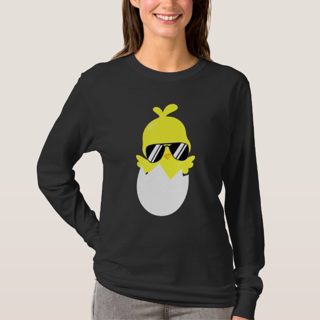 Camiseta Chick Con Gafas De Sol Granja Animal Pollo Guay He (Anverso)