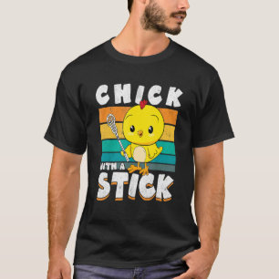 Camiseta Chick Con Un Jugador De Lax Palo Chica Mujeres Lac
