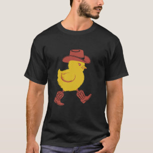 Camiseta Chick Cowboy Gorra y Boots Funny Farm Animal Lover