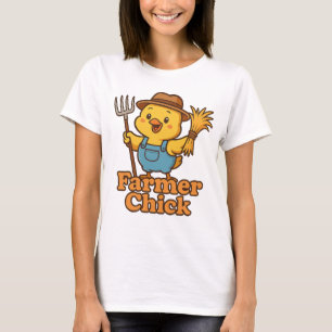 Camiseta Chick de granjero - Tee de humor de país lindo