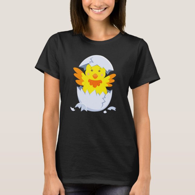 Camiseta Chick hatches out of egg chicken chick with egg sh (Anverso)
