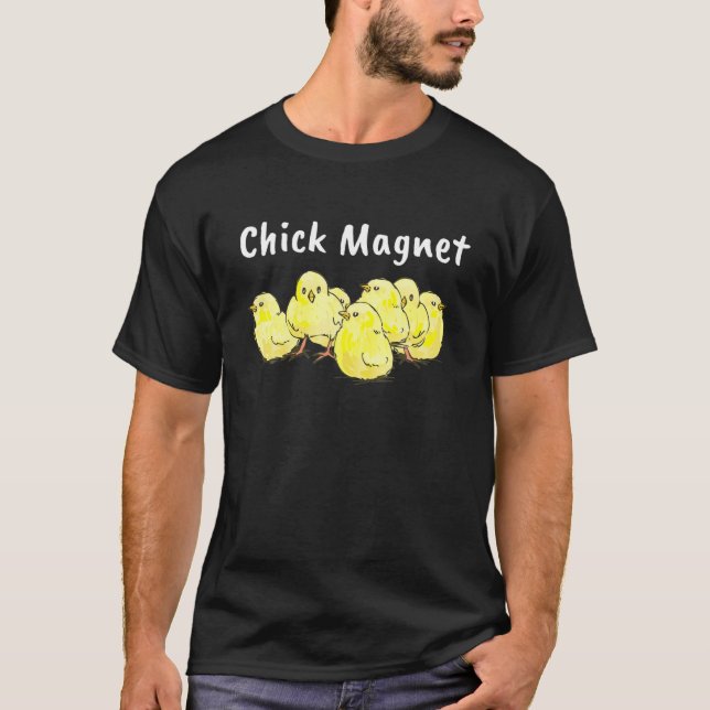 Camiseta Chick Magnet Cute Pequeño Chick Easter Set Para F (Anverso)