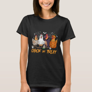 Camiseta Chick Or Treat Funny Chicken Pumpkin Ghost Espeluz