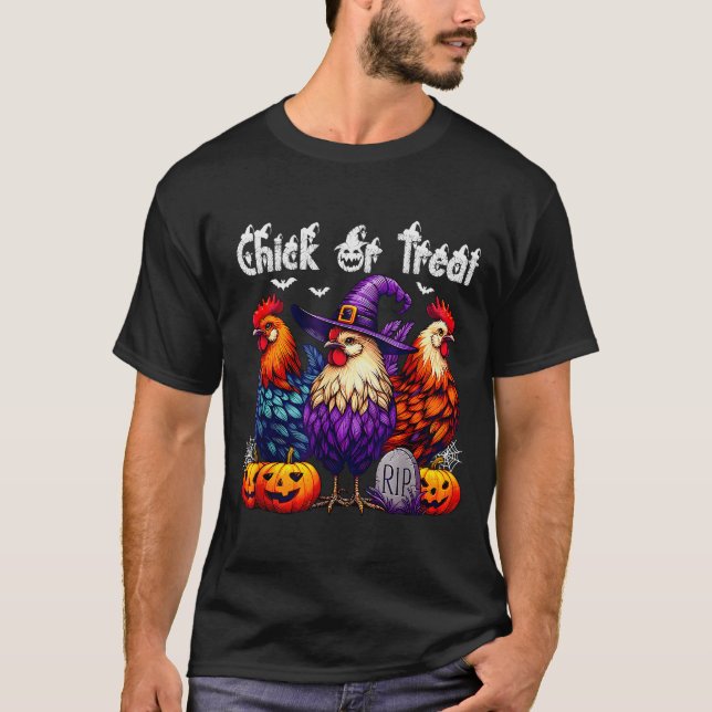 Camiseta Chick Or Treat Funny Halloween Witch Soky Cute Chi (Anverso)