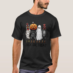 Camiseta Chick Or Treat Halloween Calabaza Fantasma Espeluz