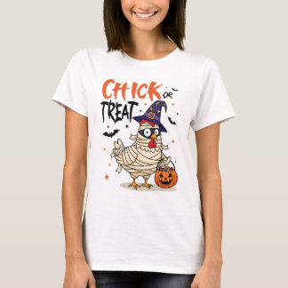 Camiseta Chick or Treat - Halloween Mummy Chicken