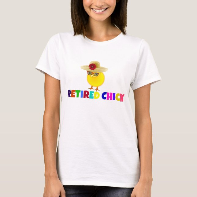 Camiseta Chick retirado, diseño colorido (Anverso)