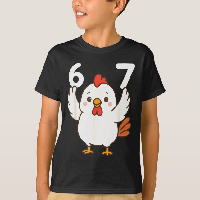 Camiseta Chicken 67 Meme Six Seven Funny Gen Alpha  (Anverso)