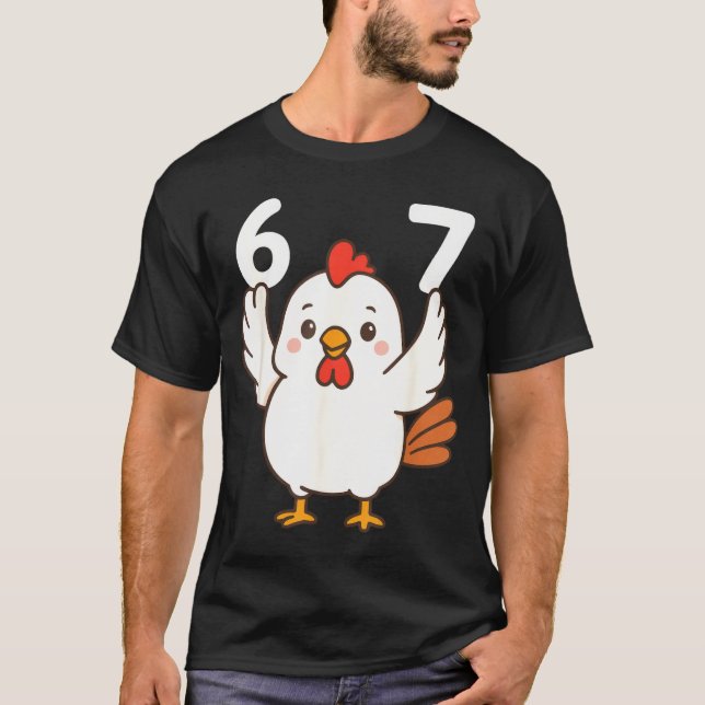 Camiseta Chicken 67 Meme Six Seven Funny Gen Alpha  (Anverso)