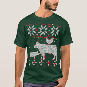 Camiseta Chicken And Cow Ugly Christmas Sweater, Cattle Far