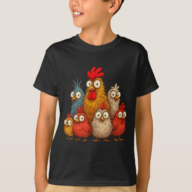 Camiseta Chicken Art Crazy Chicken For Men Women Kid Boy Fa (Anverso)