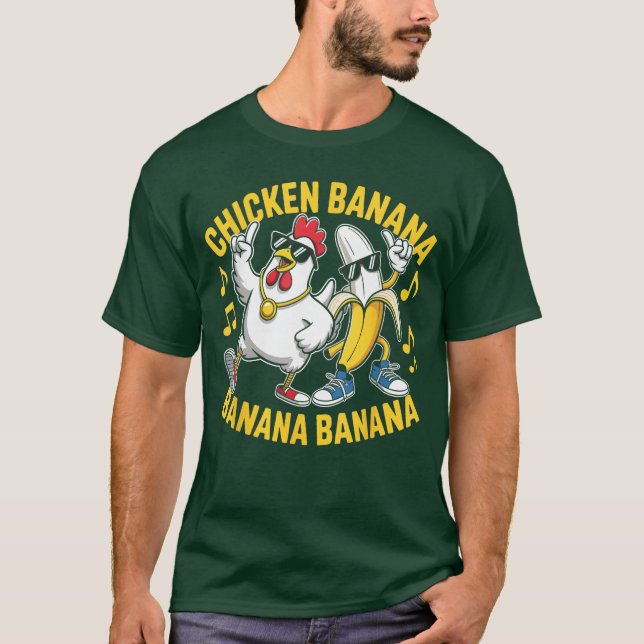 Camiseta Chicken Banana Banana Banana Music Lover Musician  (Anverso)