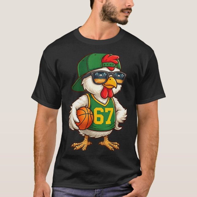 Camiseta Chicken Basketball 67 Gen Alpha Slang Srts Men Boy (Anverso)